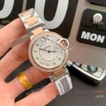 Fake Cartier Ballon Bleu 33mm Quartz Wristwatch 2-Tone Rose Gold